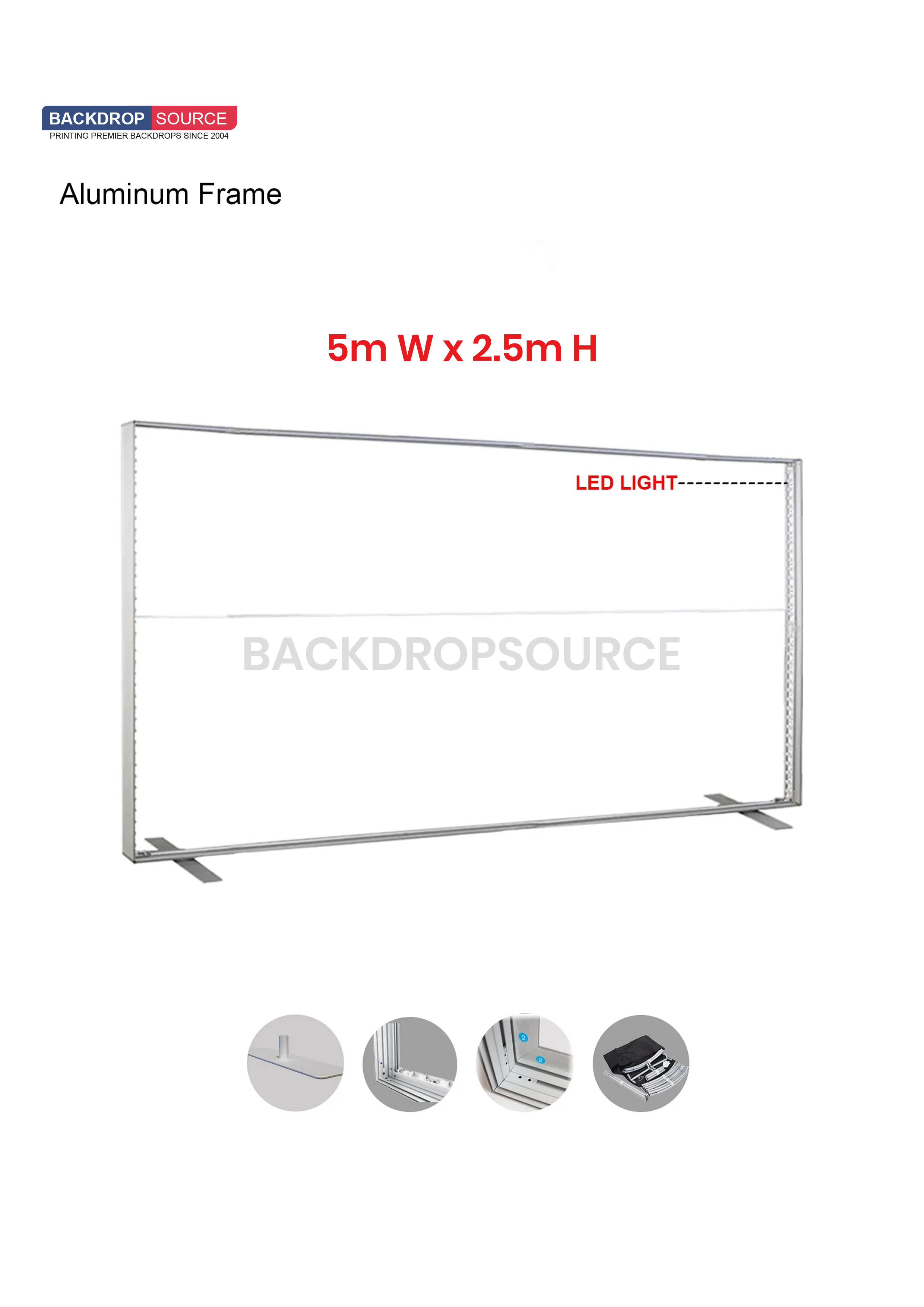 SEG Frameless Fabric Led Light Box Display - 5m W x 2.5m H