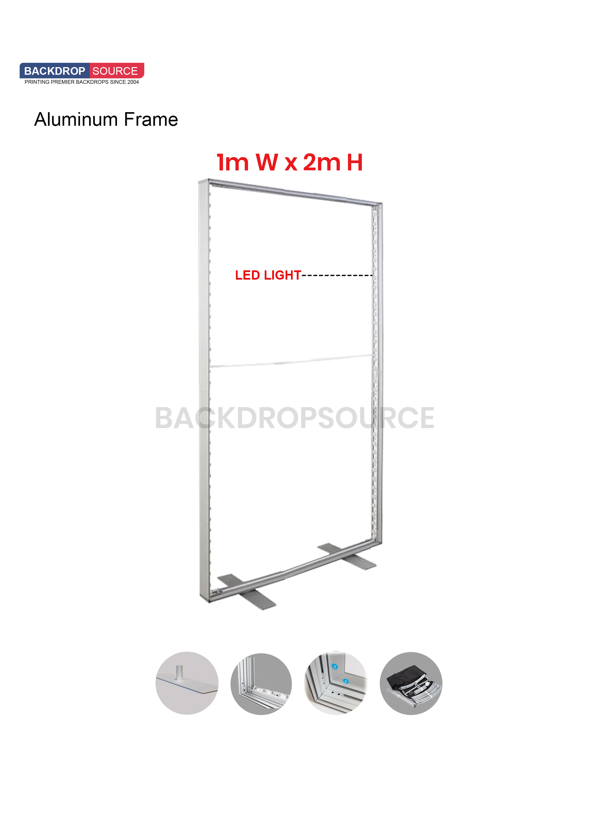 SEG Frameless Fabric Led Light Box Display - 1m W x 2m H