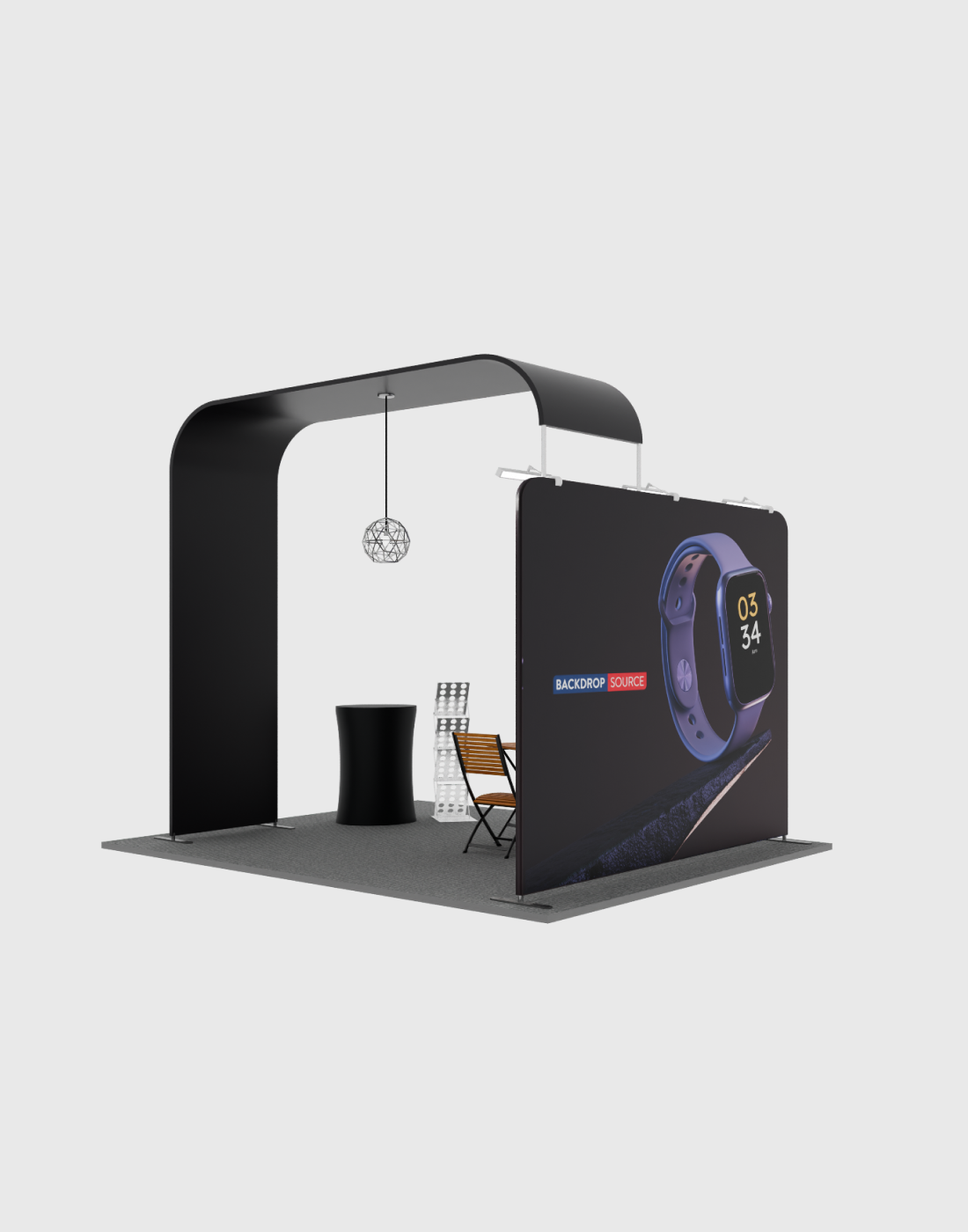 Kit de exhibición de pantalla de TV Modular L Arch para cabinas de 3m de ancho