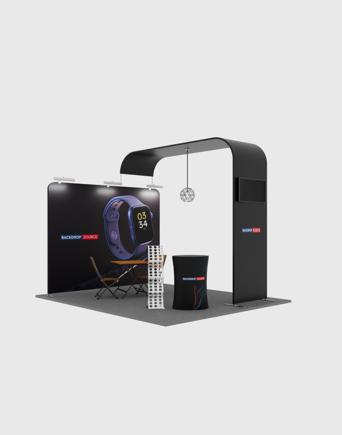 Kit de exhibición de pantalla de TV Modular L Arch para cabinas de 3m de ancho