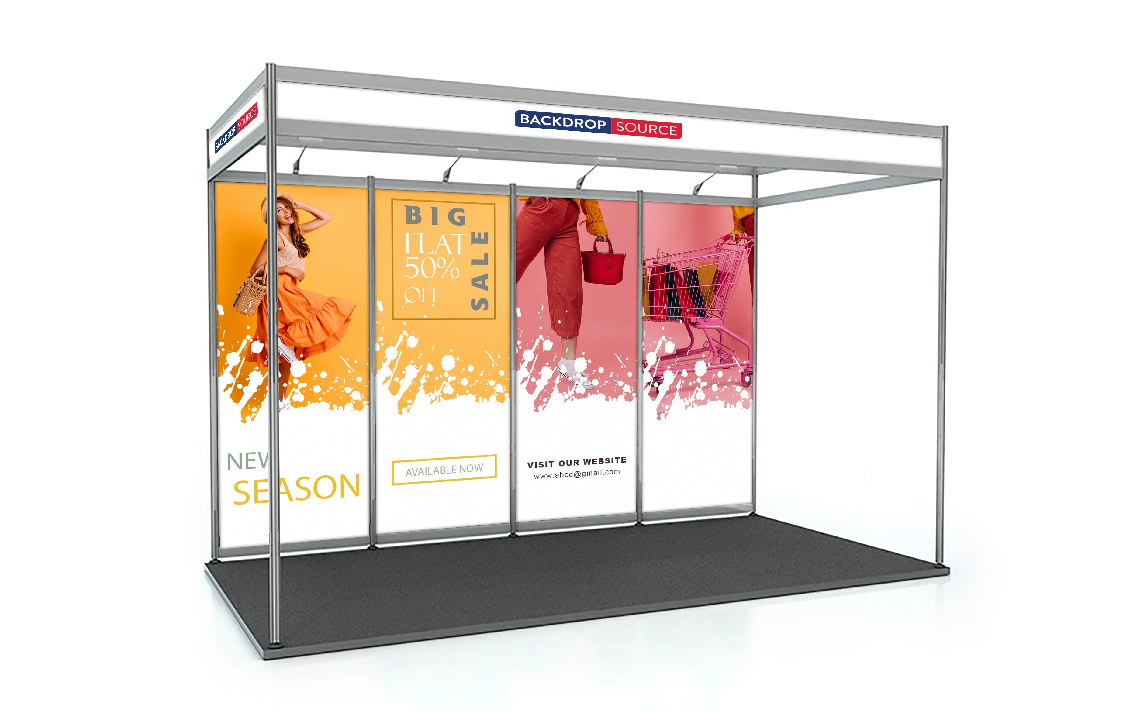 Esquema de concha Gráficos de exhibición solamente - 2m x 4m