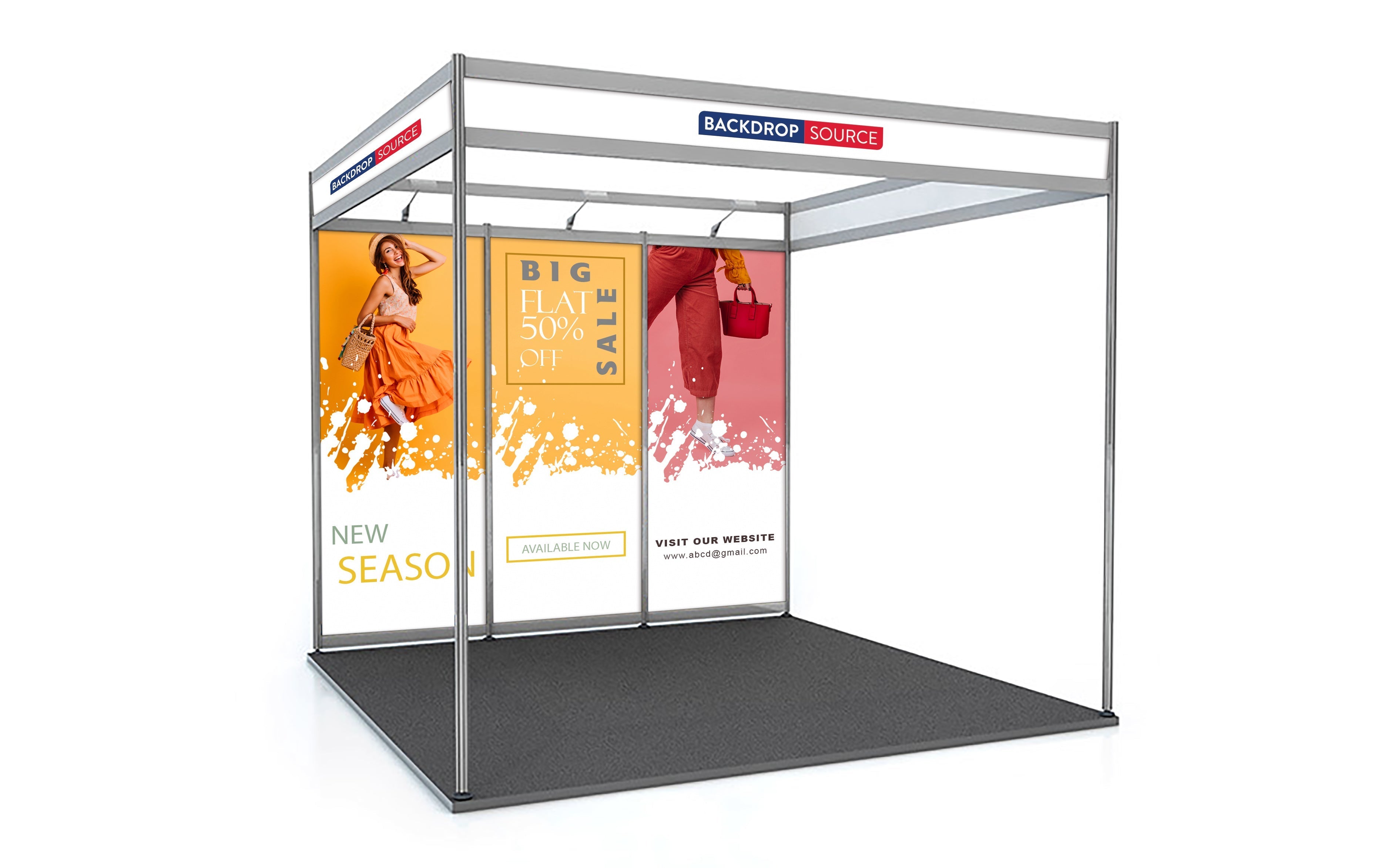 Esquema de concha Gráficos de exhibición solamente - 3m x 3m