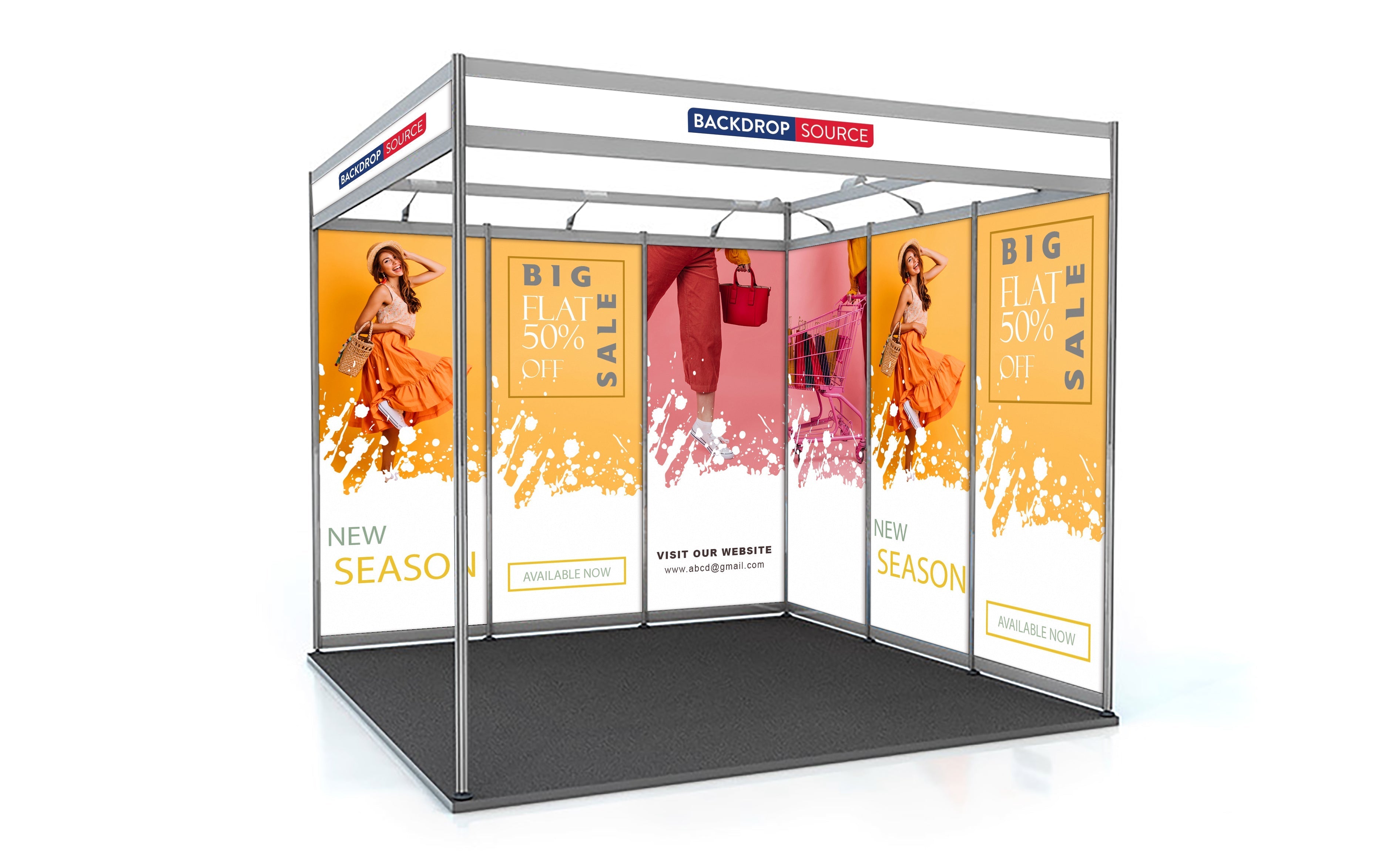 Esquema de concha Gráficos de exhibición solamente - 3m x 3m