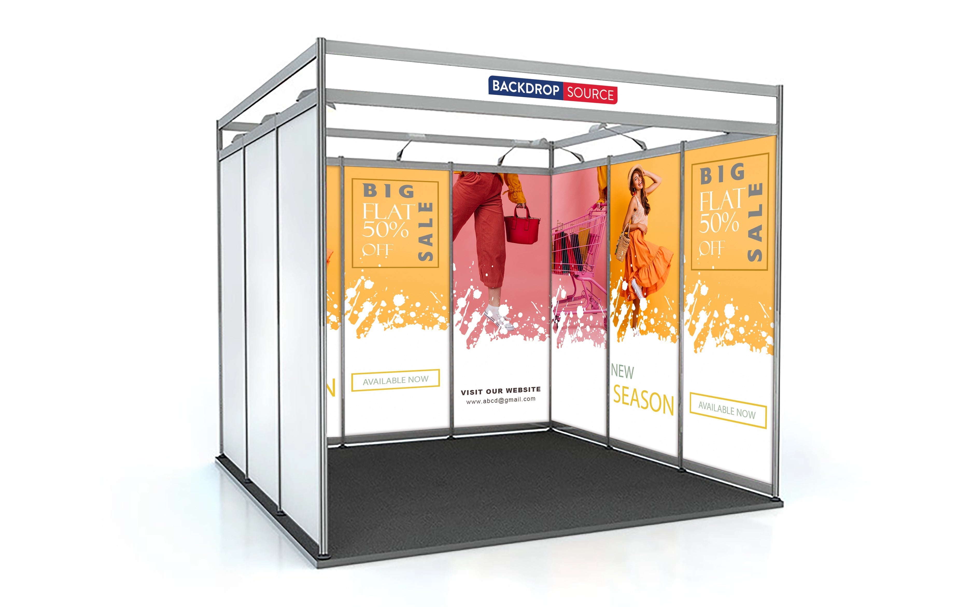 Esquema de concha Gráficos de exhibición solamente - 3m x 3m