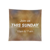 Bienvenido a la iglesia Únase este domingo 10 AM y 11 AM Banner de poliéster