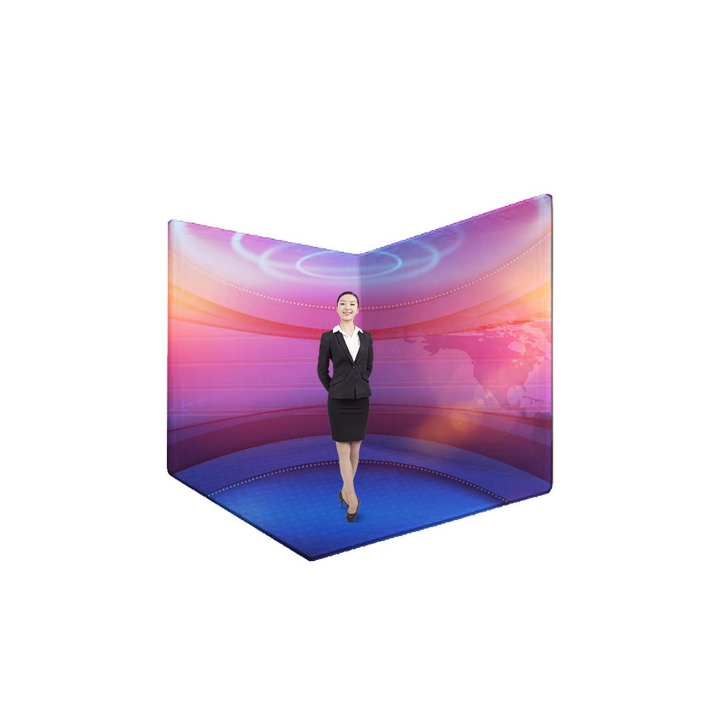 Stand de exhibición impreso personalizado (cubre 2 paredes)