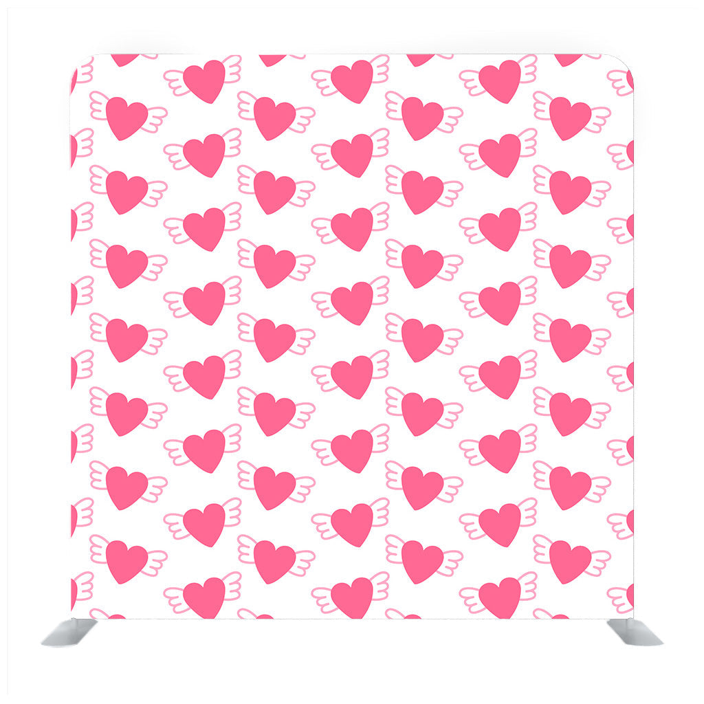 Flying heart pattern with white Backdrop
