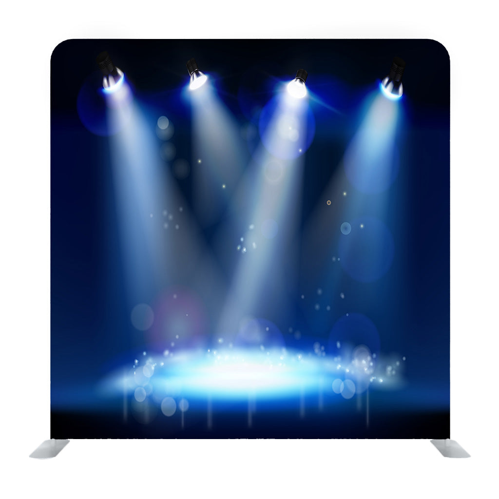 Illuminated White Spotlight Stage Media Wall