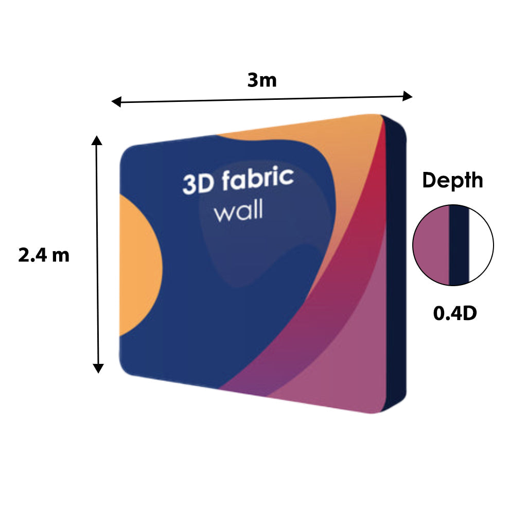 Pantalla de medios de tela de tensión de caja de pared 3D