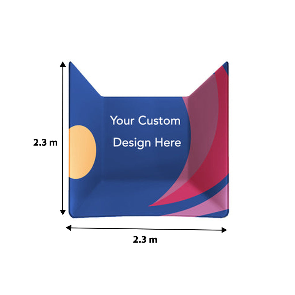 Stand de exposición en forma de U impreso personalizado (cubre 3 paredes / lados)