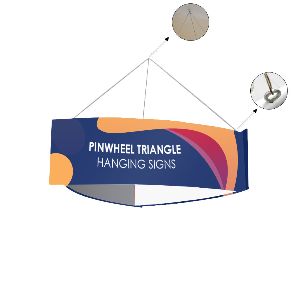 Banner colgante de triángulo de molinete de tubo de cielo