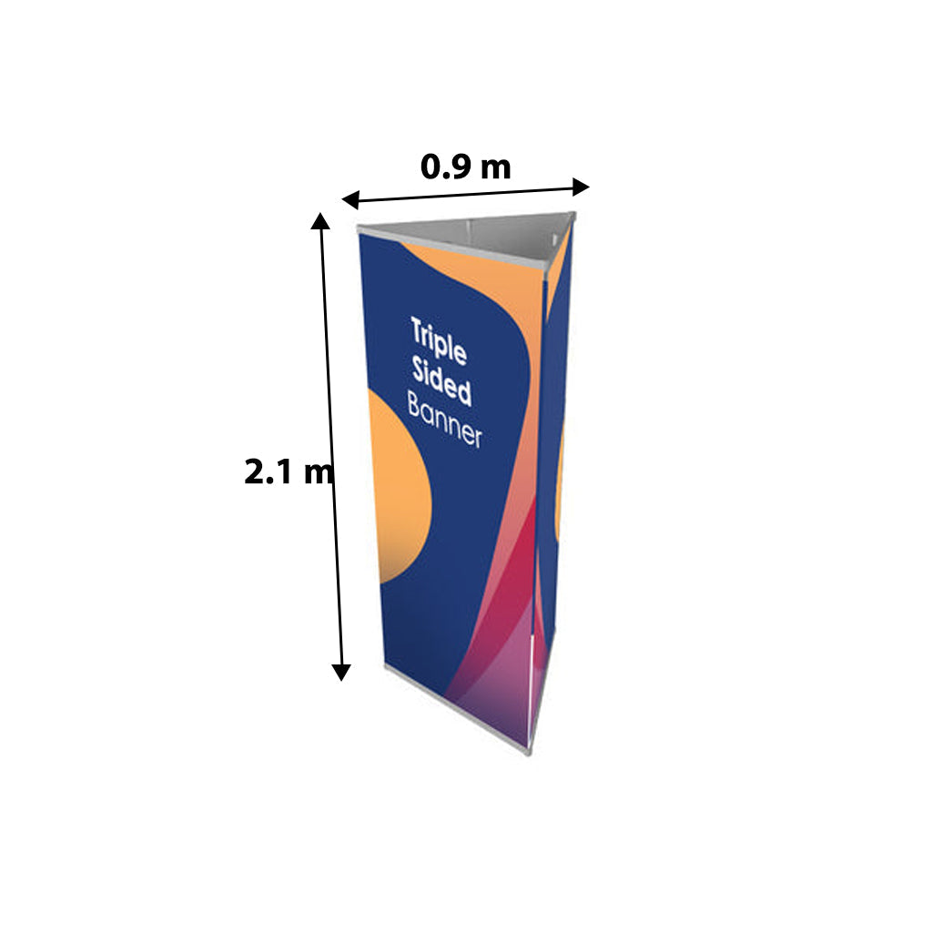 Tri-banner Soporte de exhibición de banner triangular de 3 lados