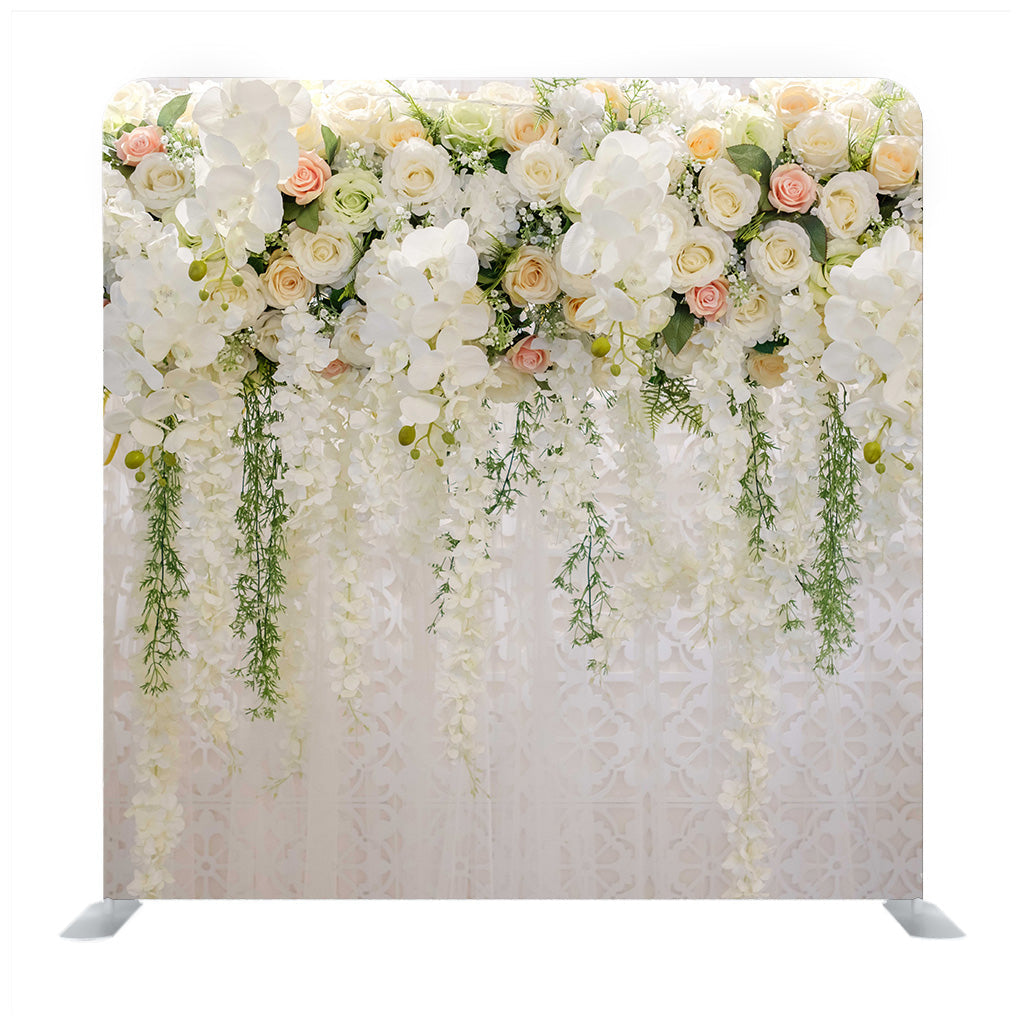 White Flowers Wall Decor Media Wall