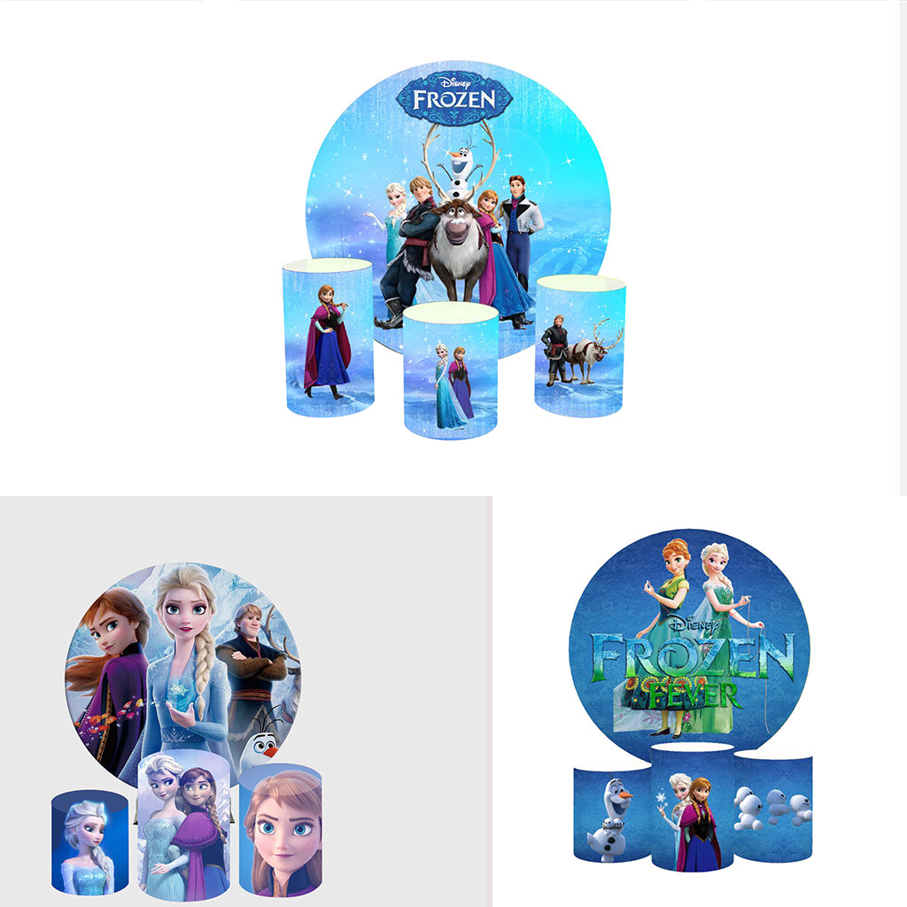 Kits de fondo redondo prediseñados con mostrador para fiestas de cumpleaños y eventos