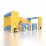 6x3m SEG Popup Booth with Twin L-Arch Walls & 2 Counters