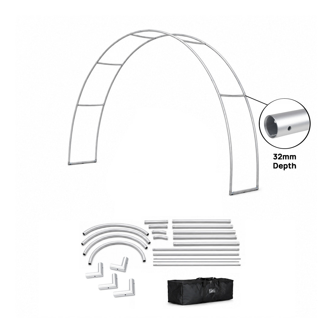 C Shape Tension Fabric Arch - 3m Wide