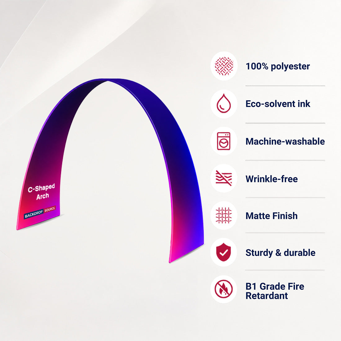 C Shape Tension Fabric Arch - 3m Wide