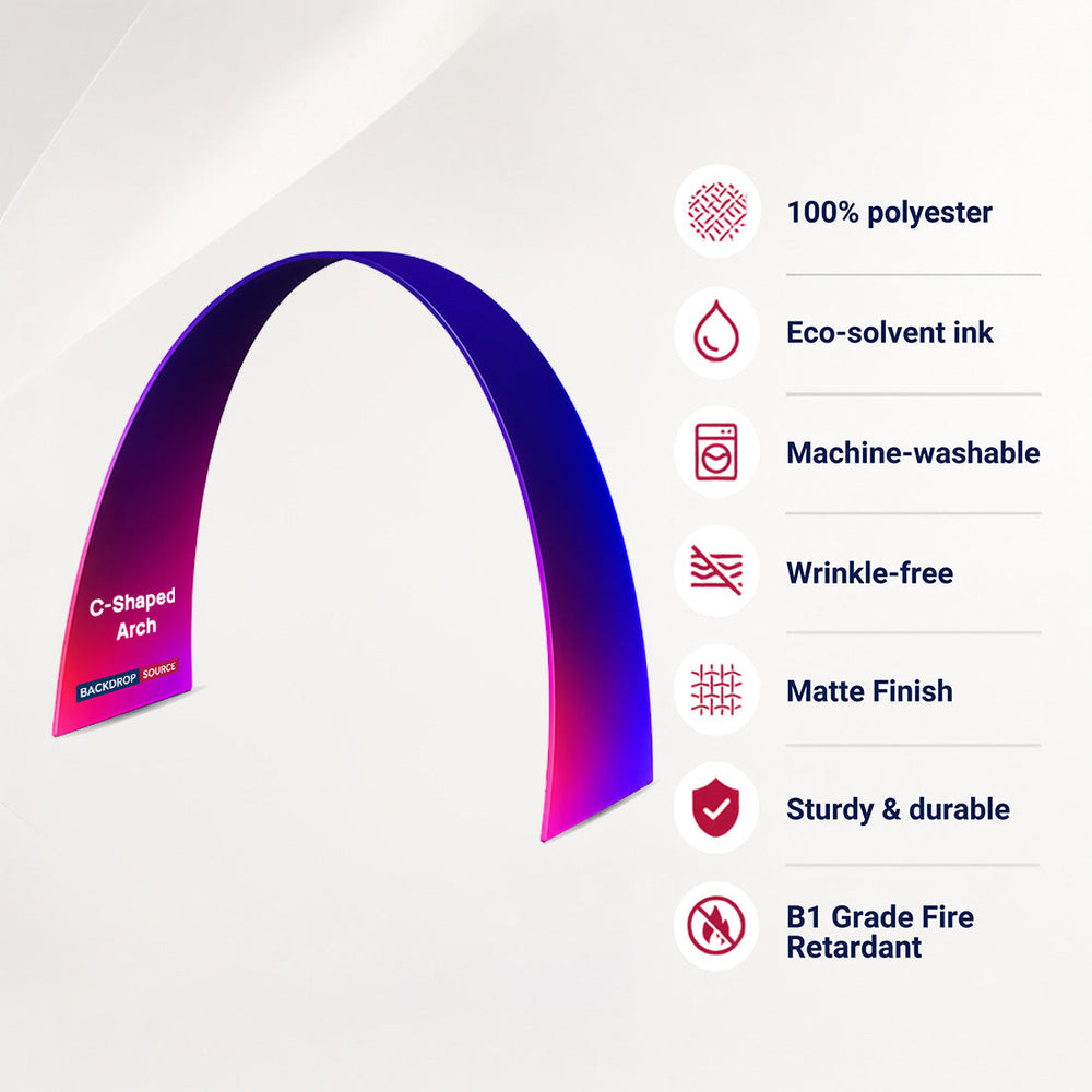 C Shape Tension Fabric Arch - 3m
