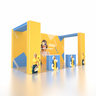6x3m SEG Popup Booth with Twin L-Arch Walls & 2 Counters