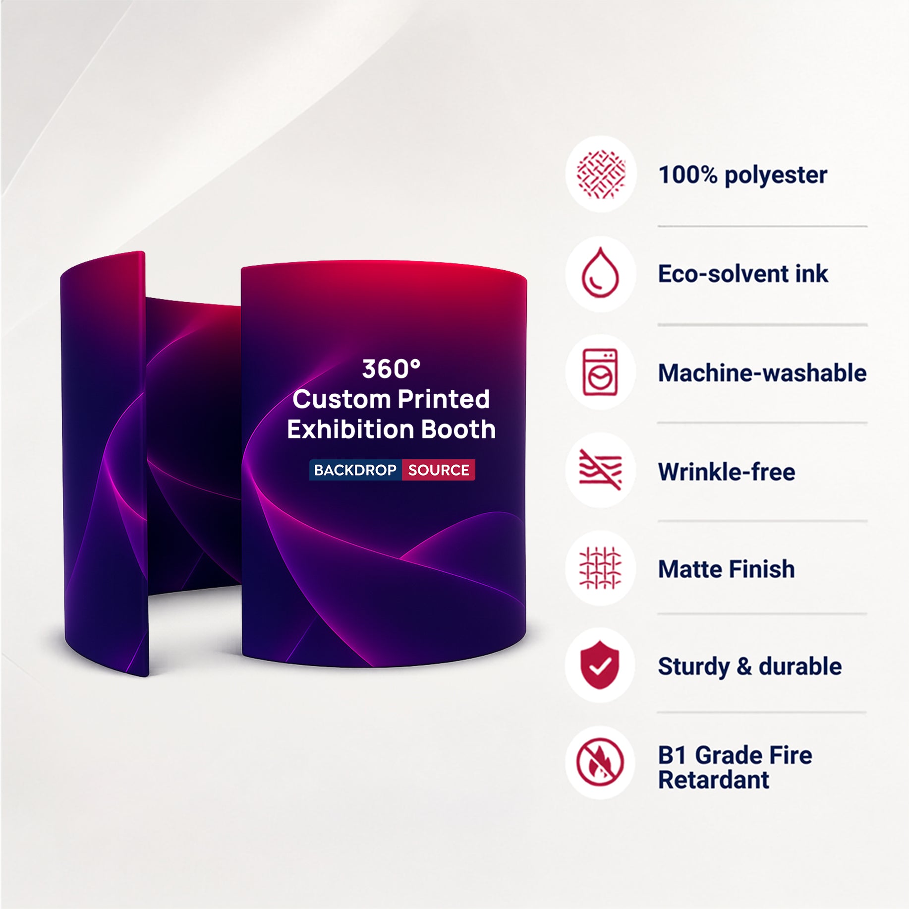 Stand de exhibición impreso personalizado de 360 °