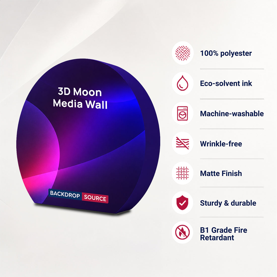 3D Moon-Shaped Tension Fabric Display