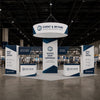 9x6m Cubic Tower Booth Kit with Hanging Banner & 2 Counters