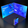 Backlit SEG L-Shape Booth Kit with Corner Sidewall & Counter
