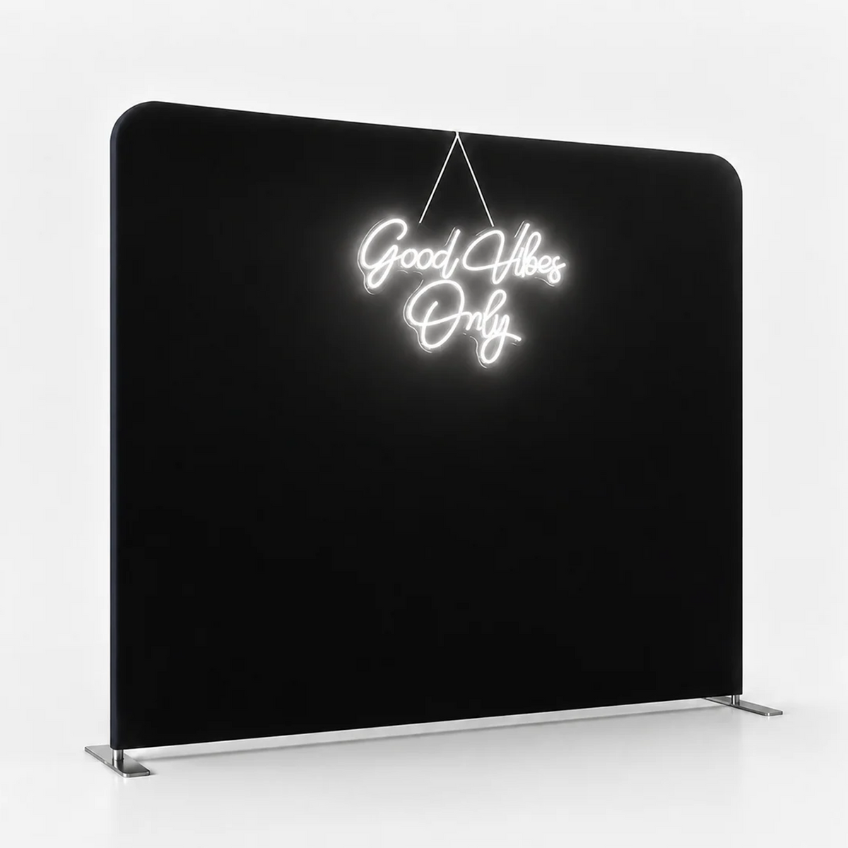 Modular Straight Tension Display with Neon Lights
