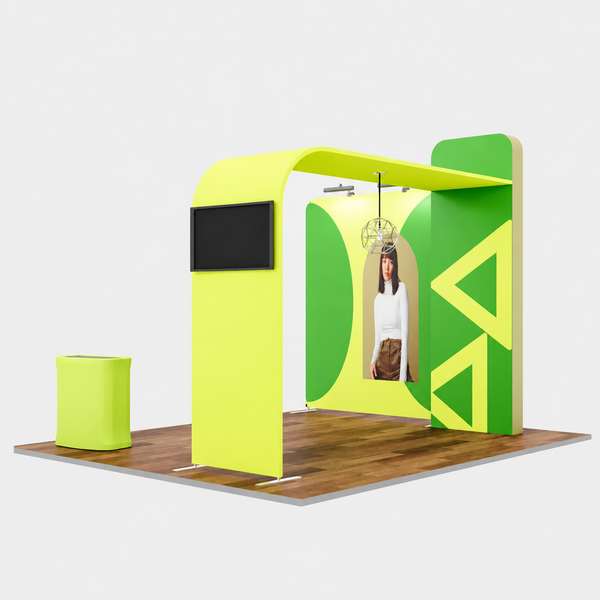 Premium Modular L Arch TV Display Exhibition Kit for 3m Wide Booths
