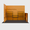3x3m Corner Booth Kit with Back & Side Walls & 10 Shelves
