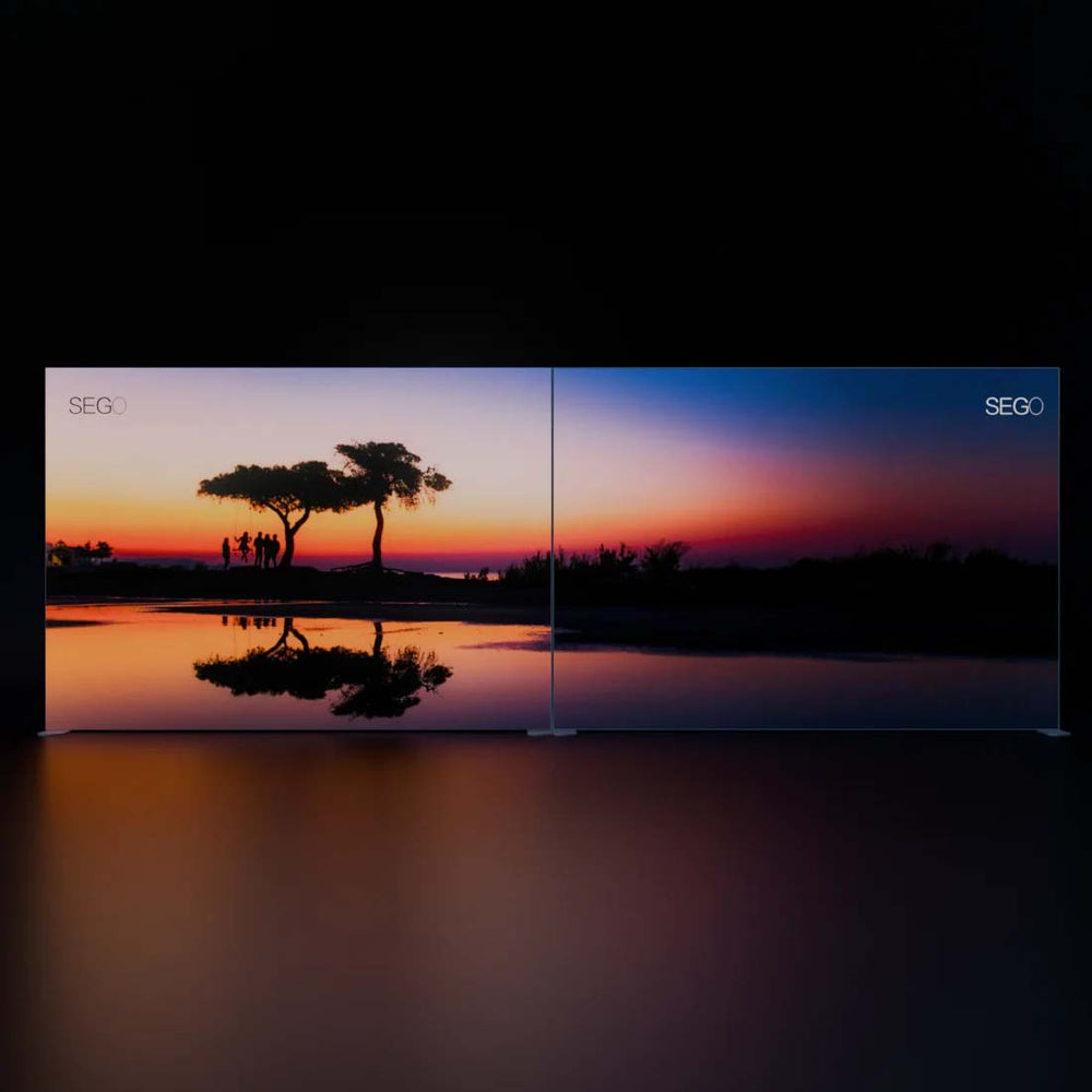 6x3m Backlit SEGO Lightbox Wall with 2 Frames