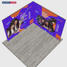 3m Folding SEG L-Shape Booth Kit with 3 Sidewall Panels