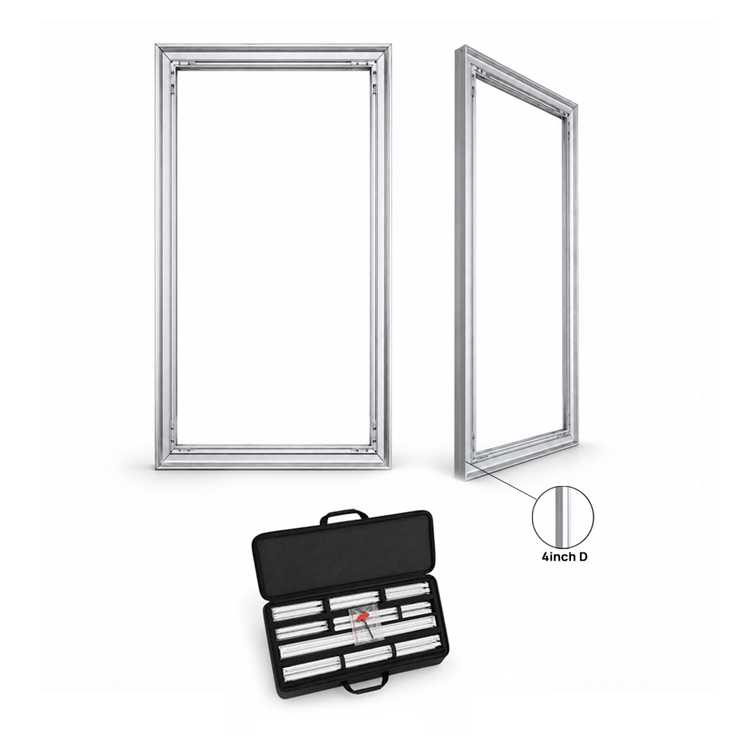 Non-Backlit Wall-Mounted SEG Fabric display - 100mm Depth