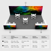 9x6m SEG Booth Kit with Full-Width Media Wall & 4 Counters