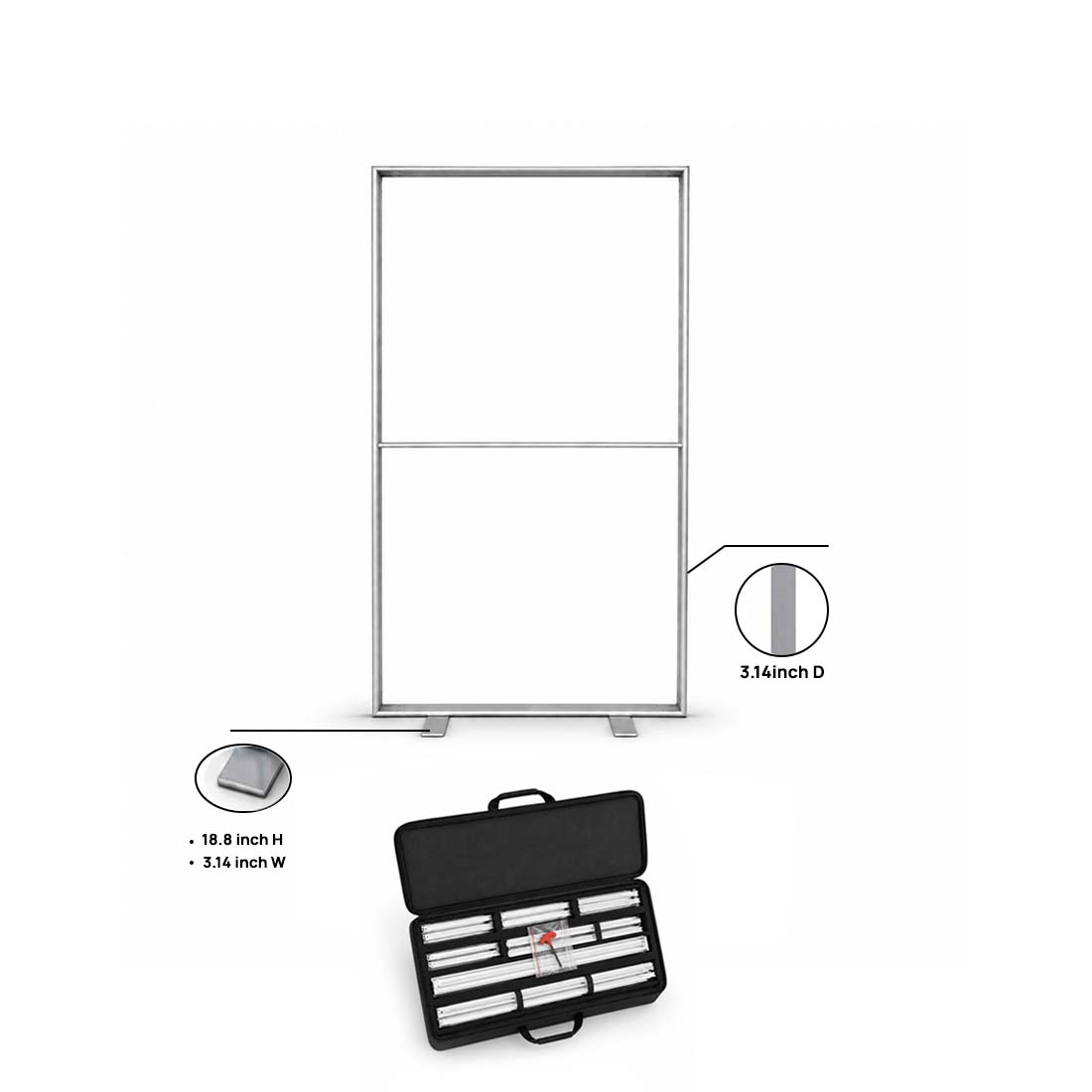Non-Backlit SEG Fabric Media Wall - 1m W x 2m H