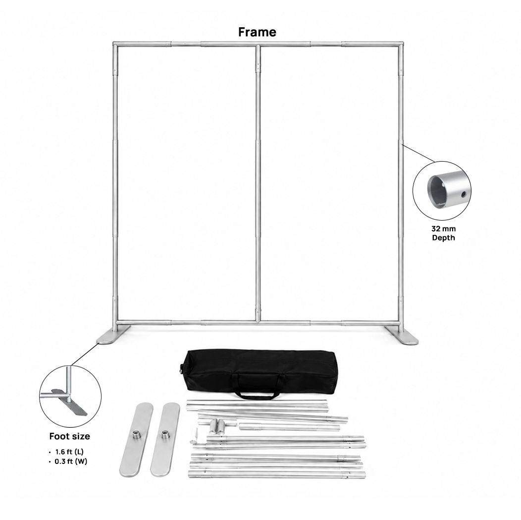 Portable Straight Media Wall – Square Corners
