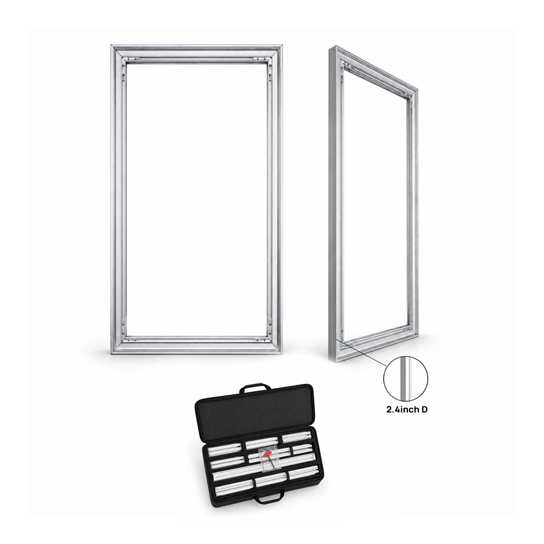 Non-Backlit Wall-Mounted SEG Fabric display - 60mm Depth