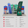 6x3m Booth Kit with Overlap Walls, Shelf Arch & 2 TV Mounts
