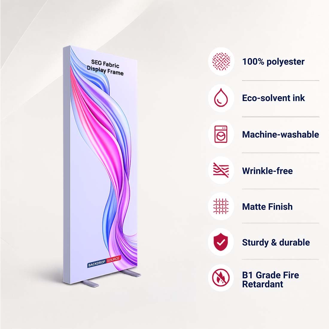 Non-Backlit 60mm Depth SEG Fabric Display Frame – Aluminum Profile