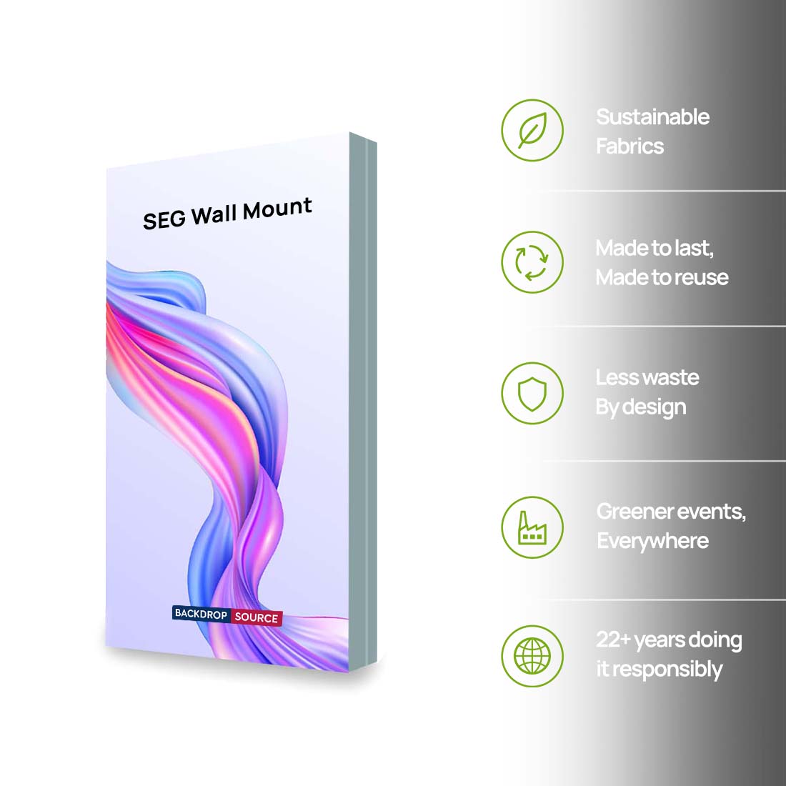 Non-Backlit Wall-Mounted SEG Fabric display - 80mm Depth