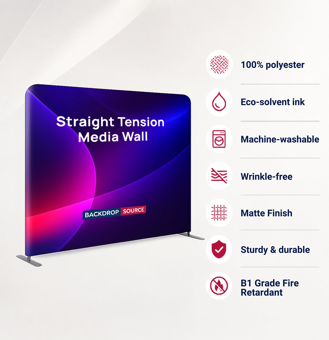Premium Straight Tension Fabric Backdrop Display