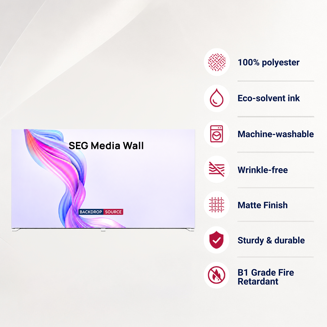 Non-Backlit SEG Fabric Media Wall - 6m W