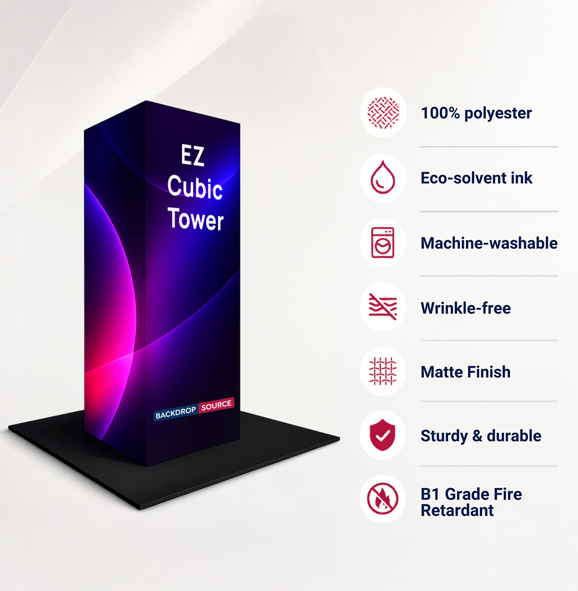 Modular EZ Cubic Fabric Tower Display