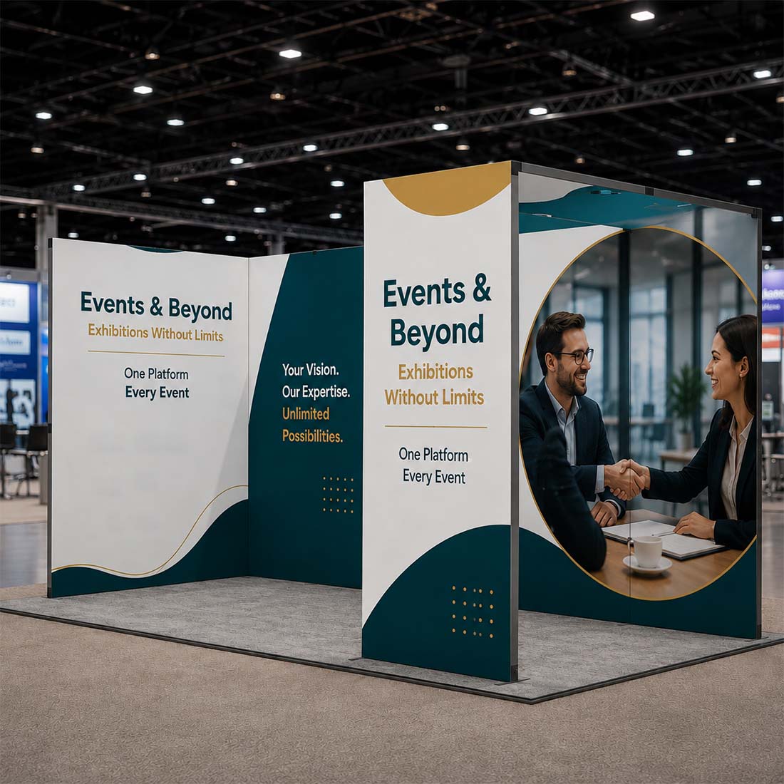 6m Folding SEG Booth Kit with Arch & Corner Sidewall