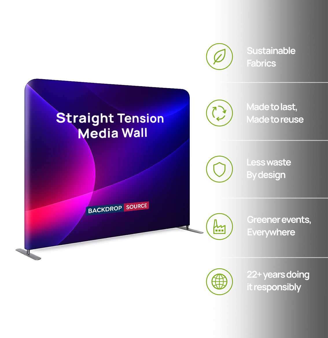 Premium Straight Tension Fabric Backdrop Display