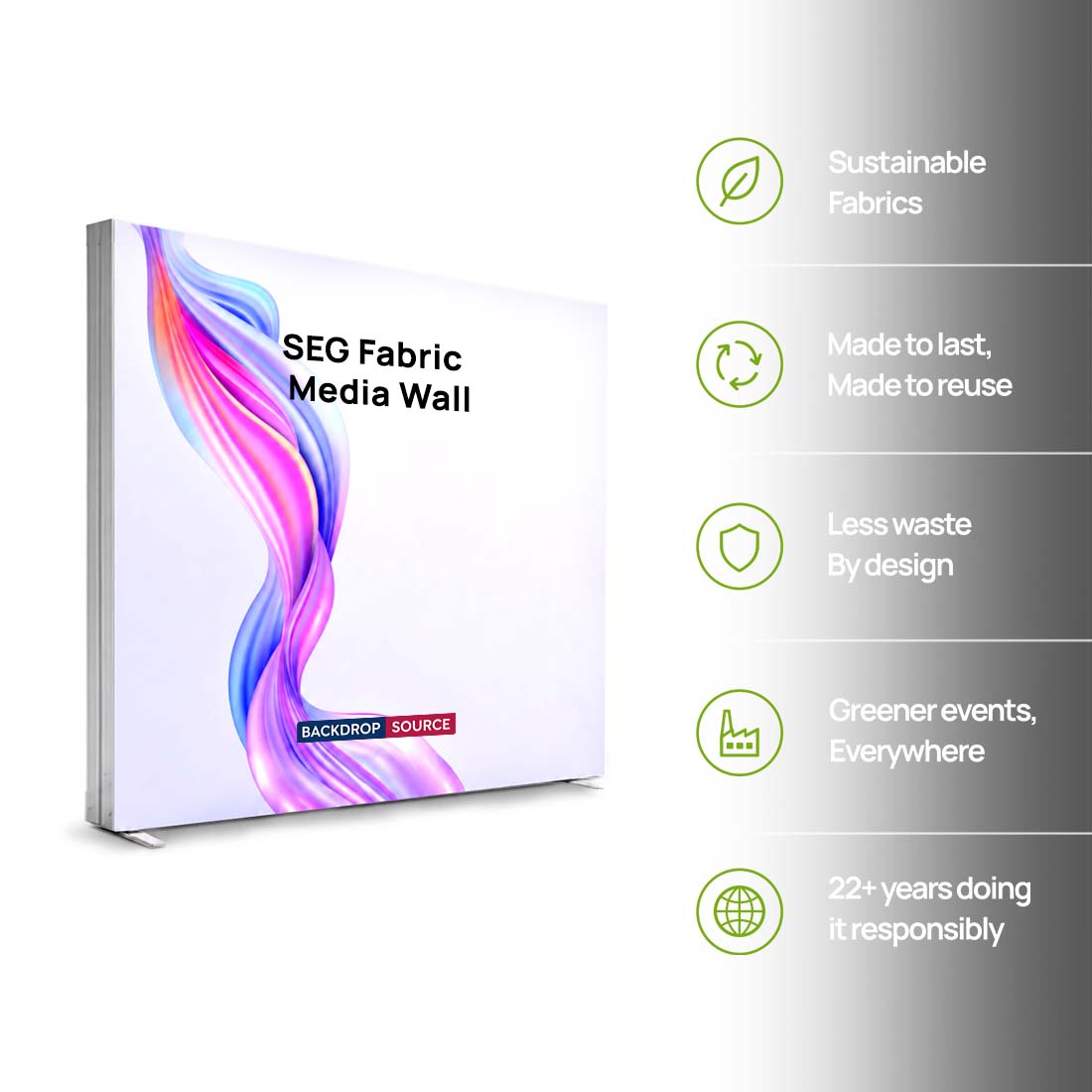Non-Backlit SEG Fabric Media Wall - 3m W