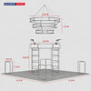 6x6m Island Booth with 360 Photo Booth & Tiered Hanging Sign