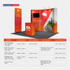 3x3m Booth Kit with Curved Wall, TV Shelf Tower & Banner