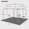 6x6m Island Booth with 3D Media Walls & 3 Counters