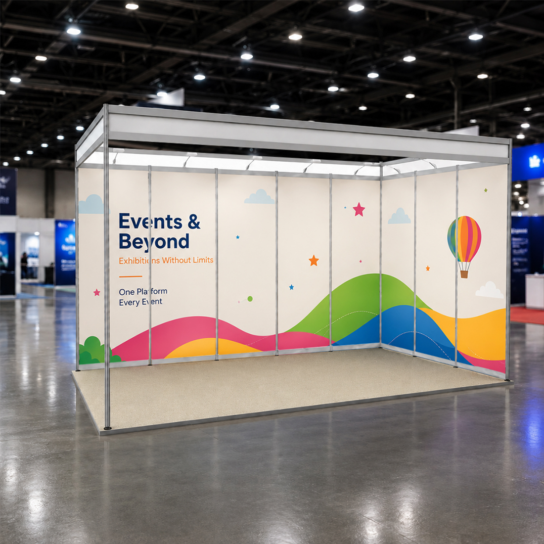 Shell scheme Exhibition Graphics for 5m Wide x 3m Depth Booth